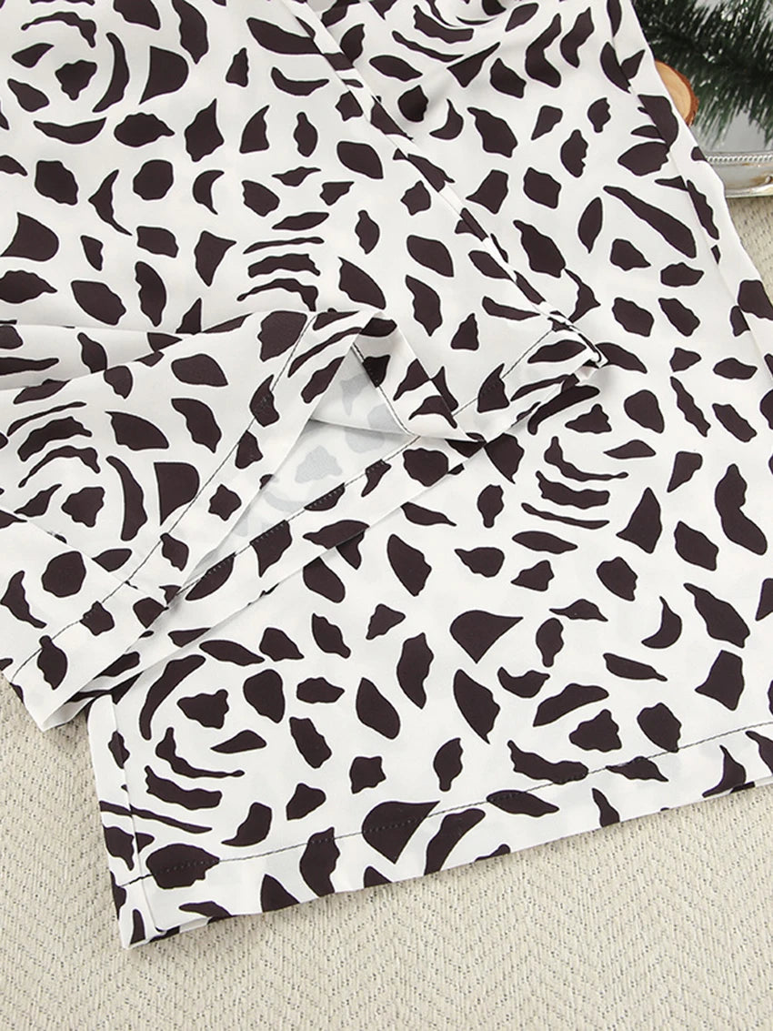 Women's Black & White Spot Pyjama Set