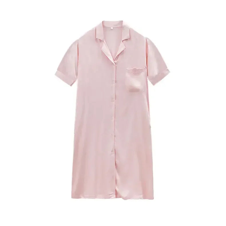Women's Cotton Satin Embroidery Pyjama Set