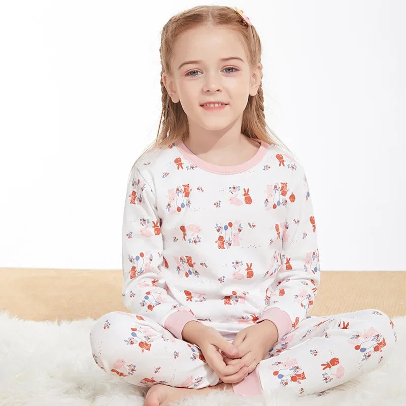 Girl's Rabbit & Balloons Pyjama Set