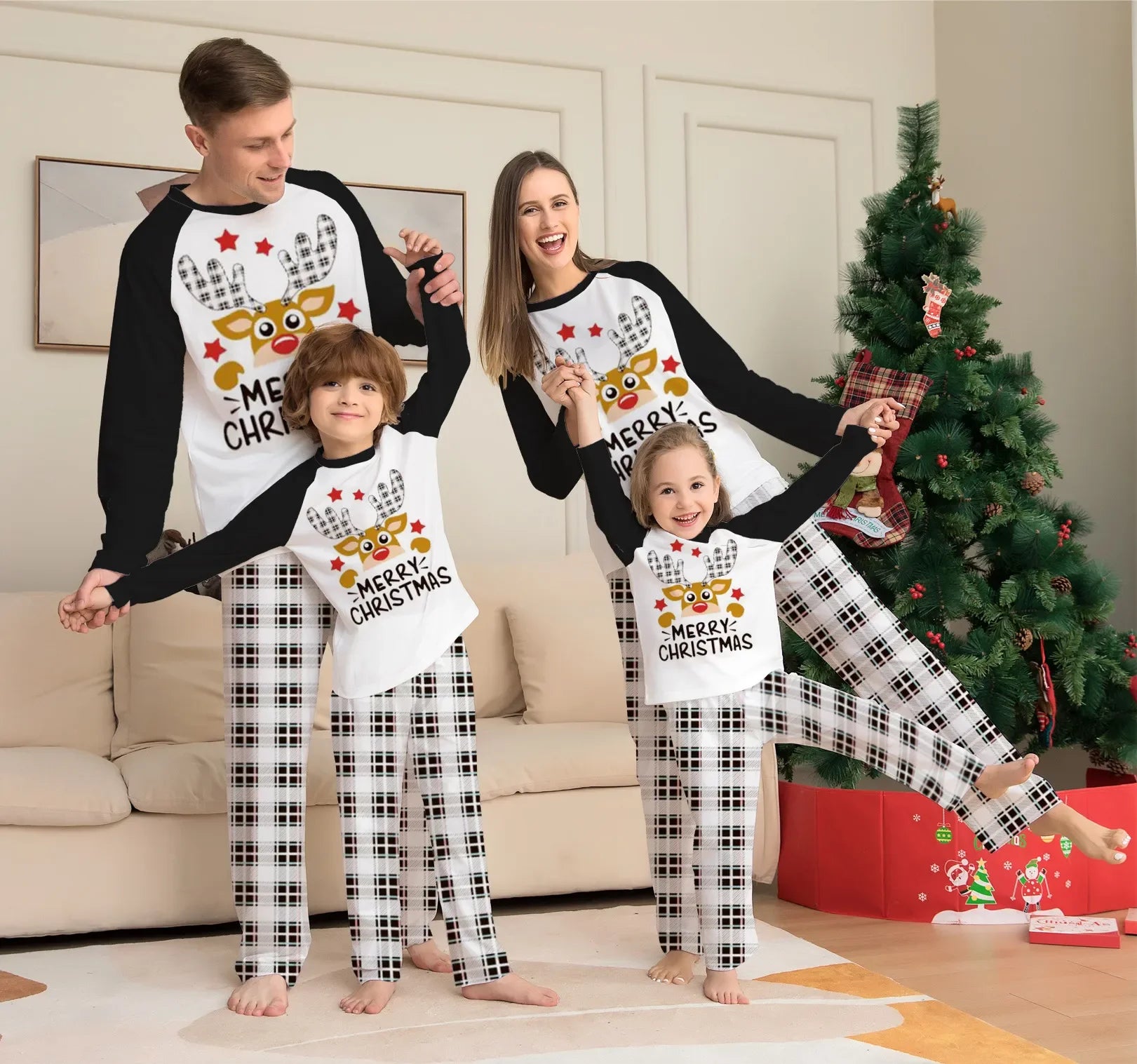 Reindeer Family Christmas Pyjama Set