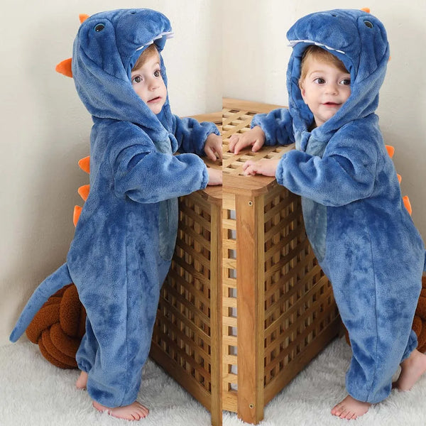 Infant Blue Dinosaur Animal Onesie