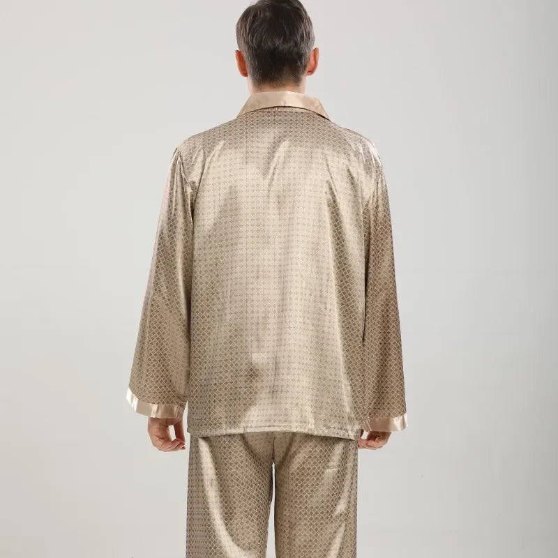 Long Sleeve Men's Silk Pyjamas