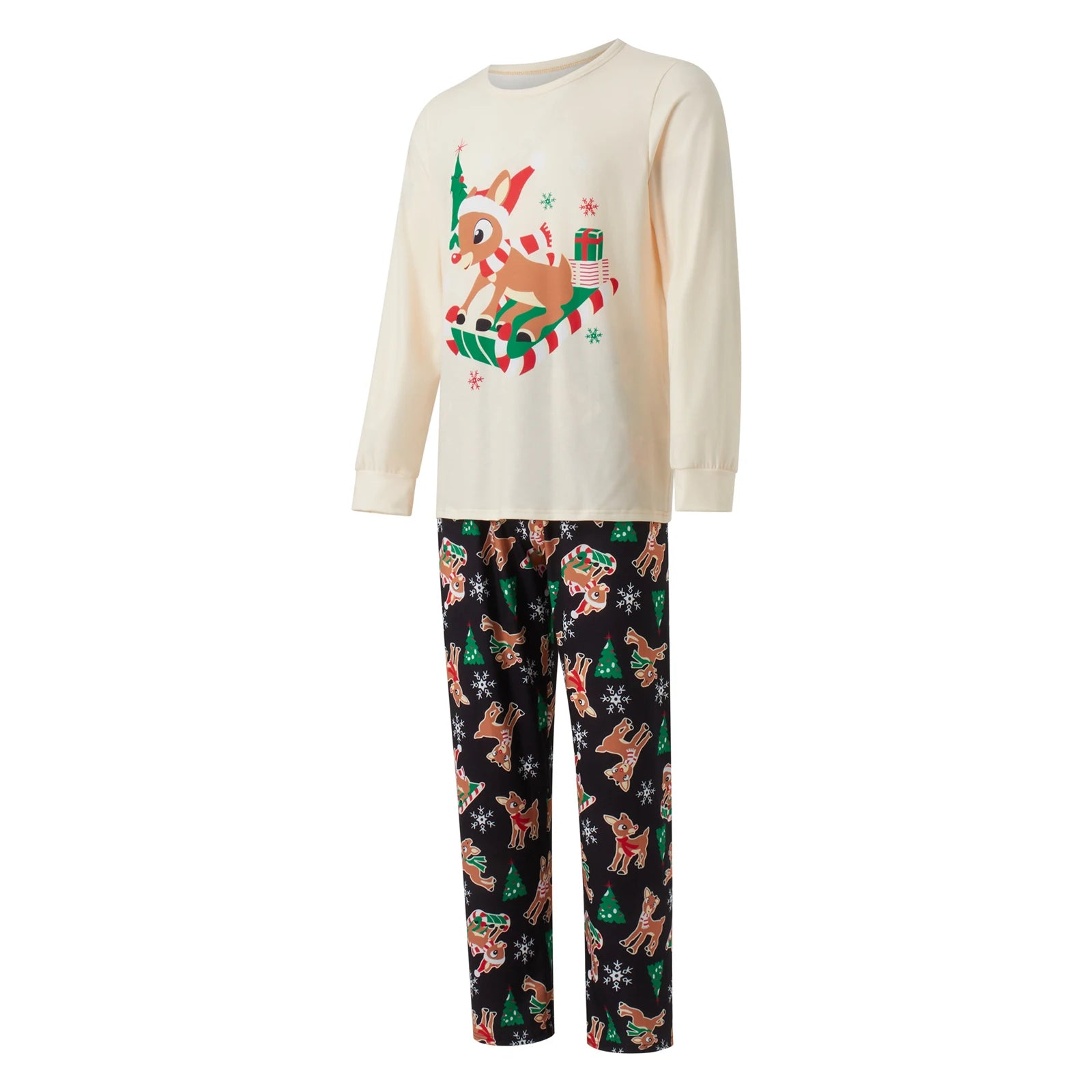 Matching Reindeer Sleigh Christmas Pyjama Set