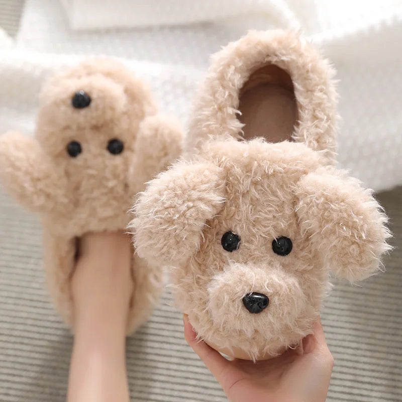 Women's Dog Plush Slippers