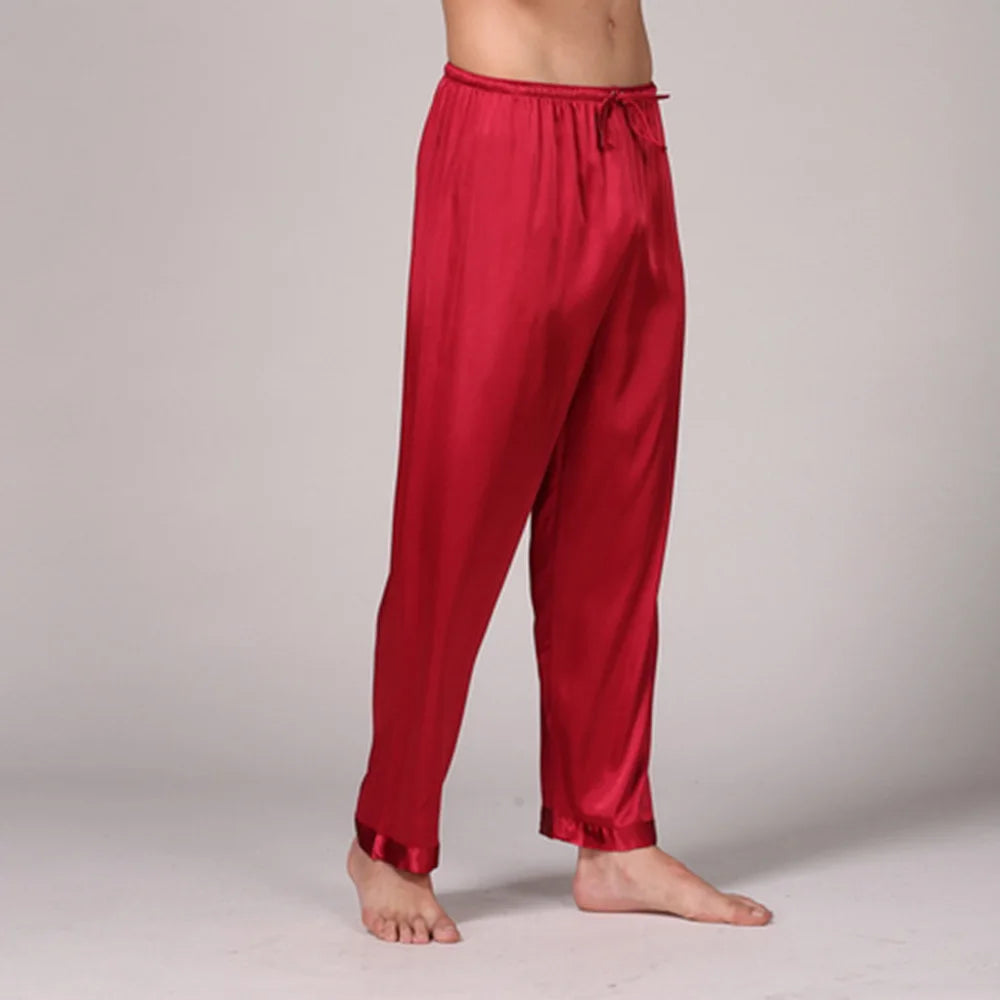 Men's Long Silk Pyjama Bottoms