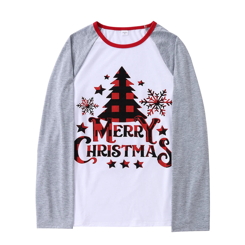 Red Tree Print Christmas Family Pyjama Set