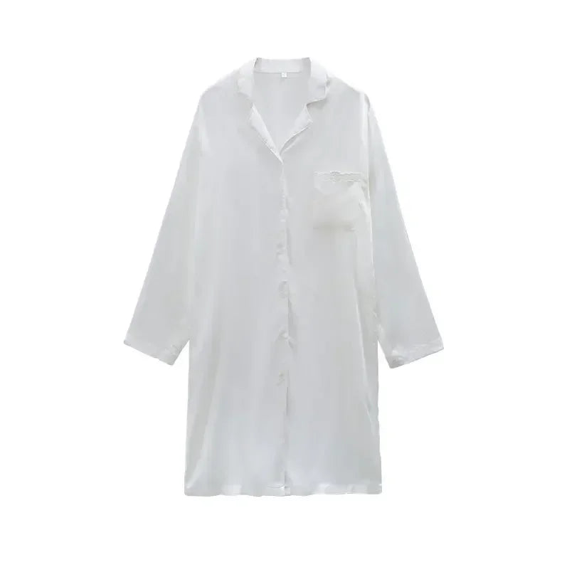 Women's Cotton Satin Embroidery Pyjama Set