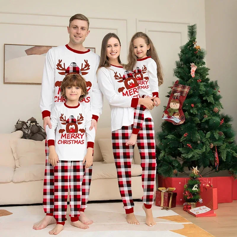 Reindeer Plaid Christmas Pyjamas Set