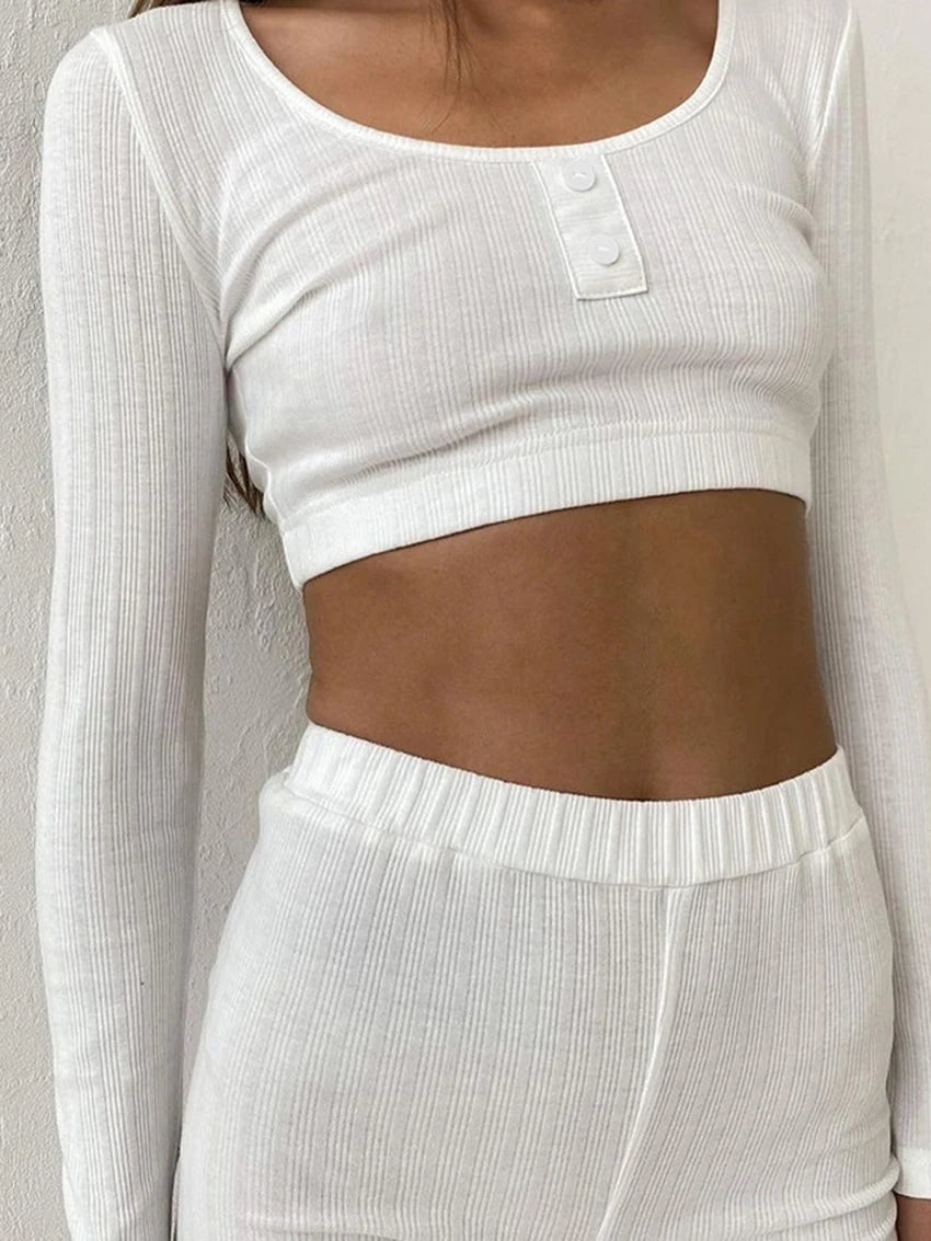 Women's Crop Top & Shorts Pyjama Set