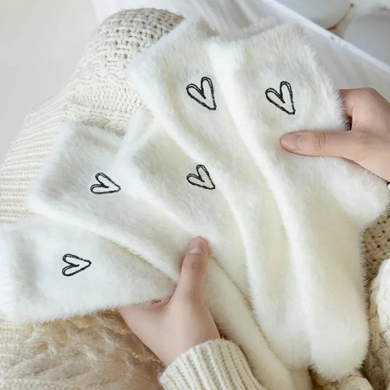 Women's Fluffy Heart Socks