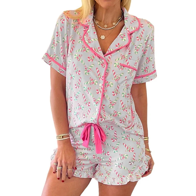 Women's Christmas Pyjama Candy Cane Set