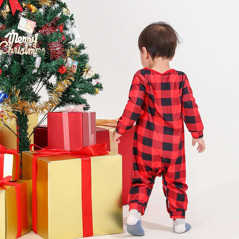 Red Tree Print Christmas Family Pyjama Set