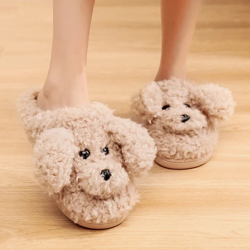 Women's Dog Plush Slippers