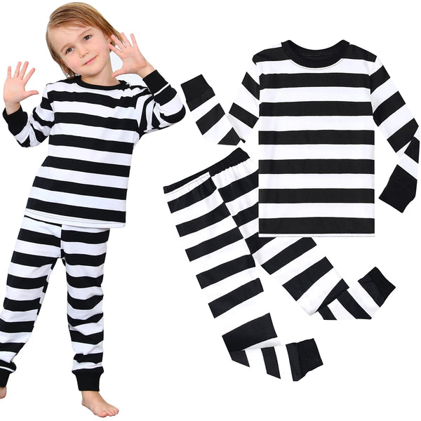 Kid's Black Striped Halloween Pyjama Set