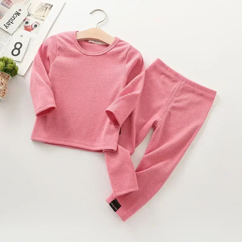 Rose Red Winter Warm Kids Pyjamas Set