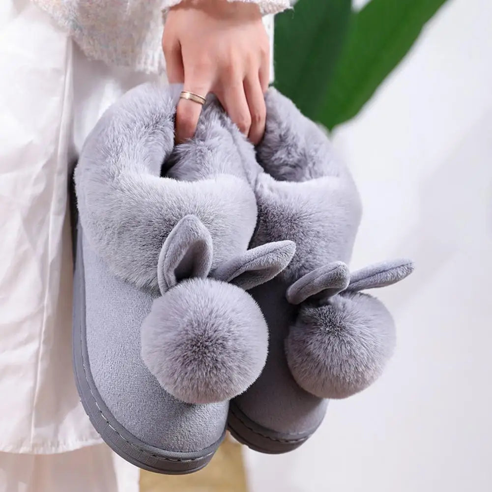 Women's Thick Sole Plush Bunny Slippers