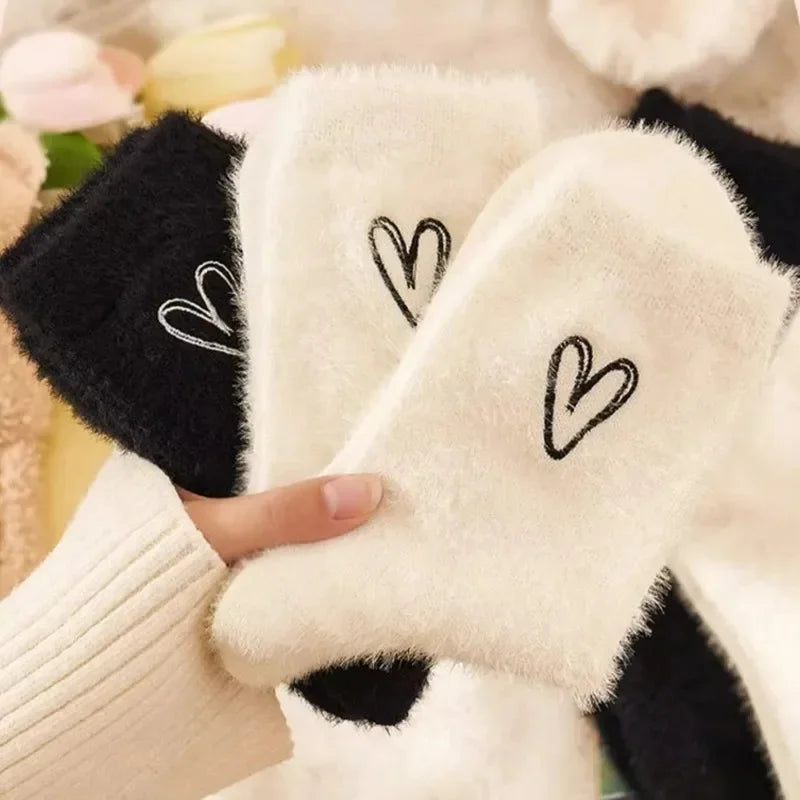 Women's Fluffy Heart Socks
