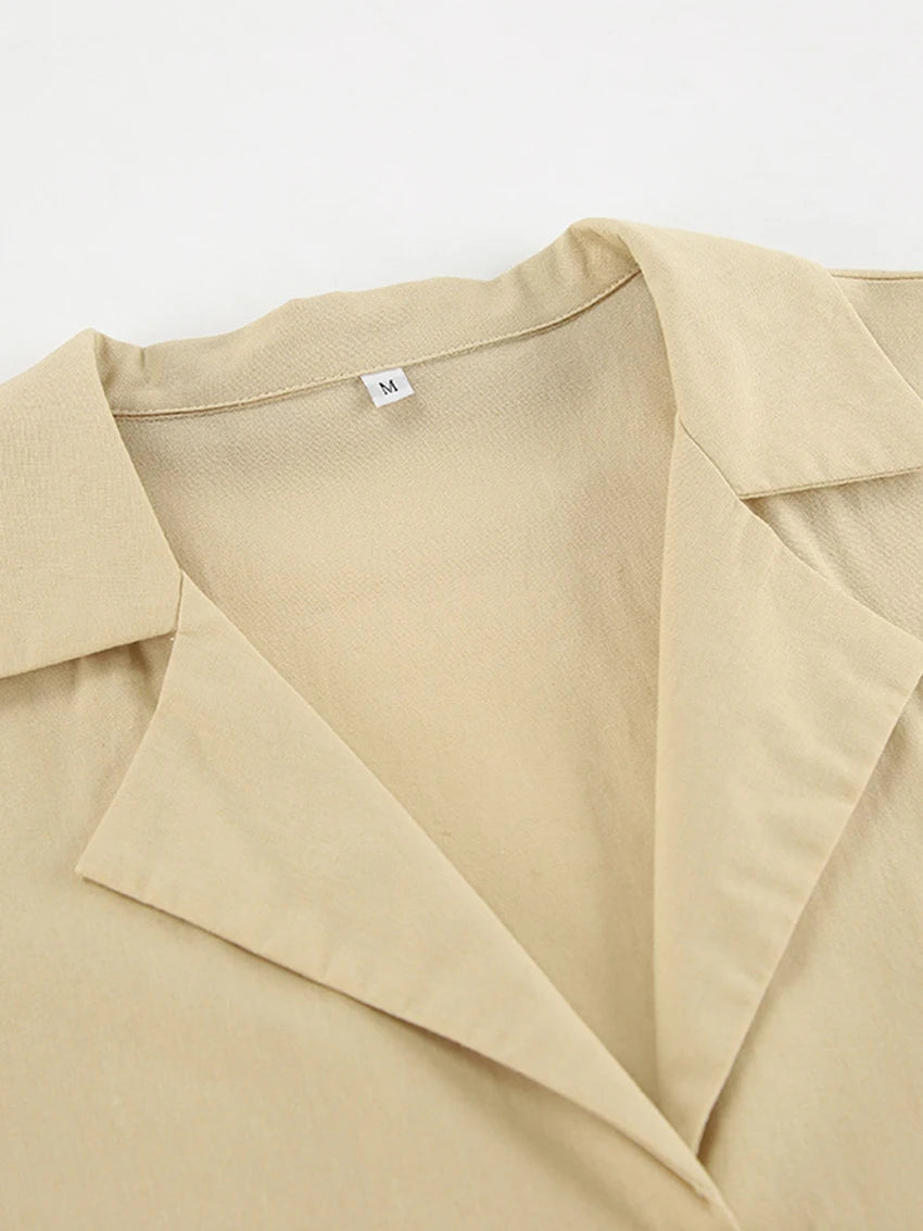 Women's Cotton Khaki Short Pyjama Set