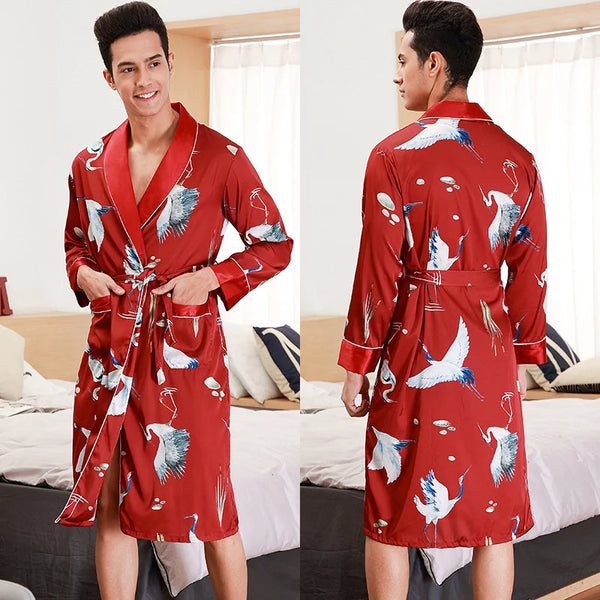 Men's Crane Red Robe