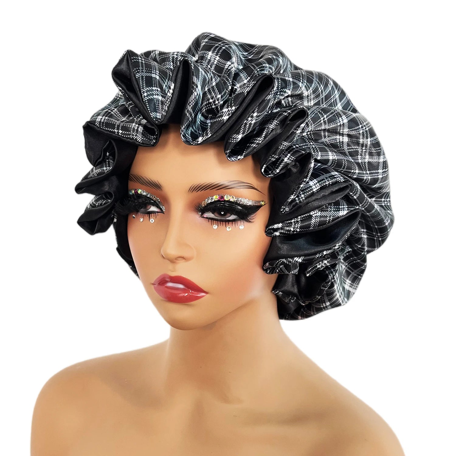Double Layer Satin Bonnet Cap