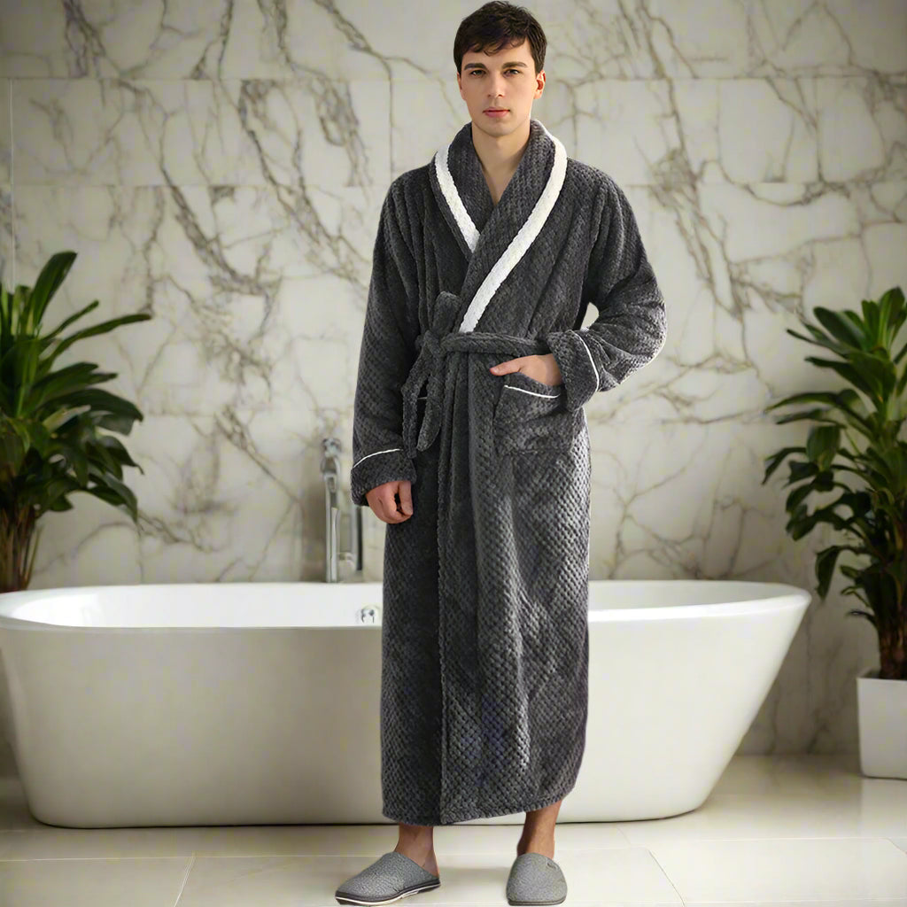 Grey Dressing Gown with Pockets