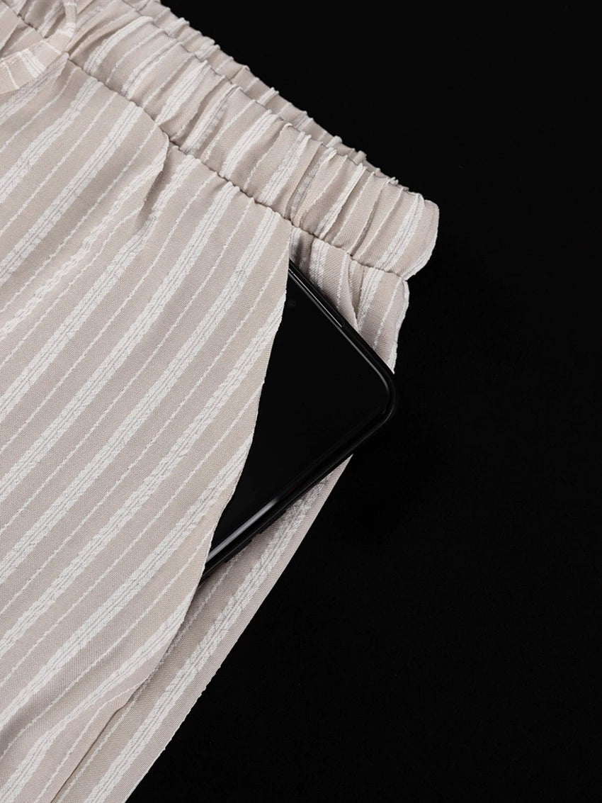 Women's Striped Shirt & Shorts Pyjama Set