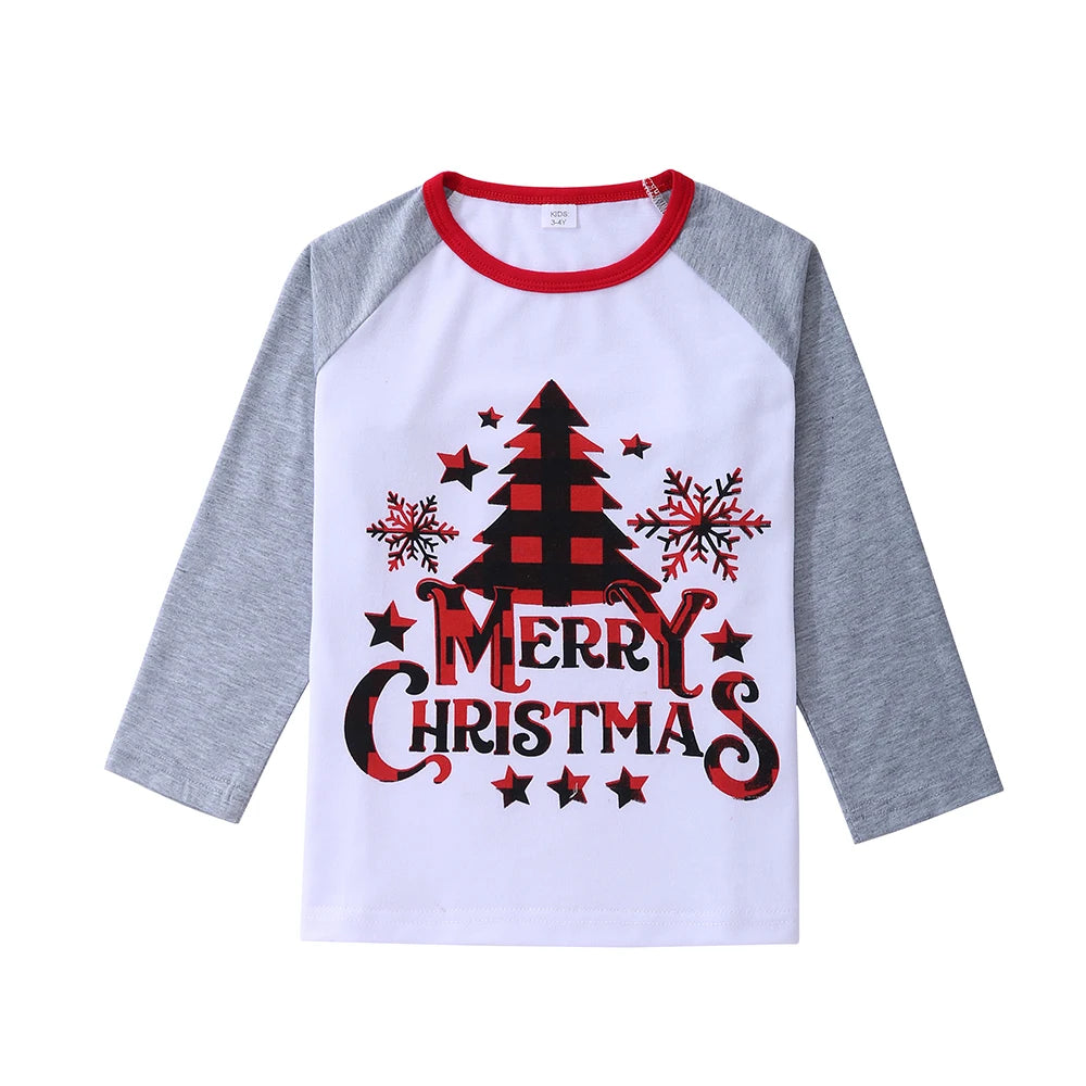 Red Tree Print Christmas Family Pyjama Set