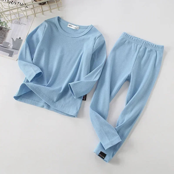 Blue Winter Warm Kids Pyjamas Set