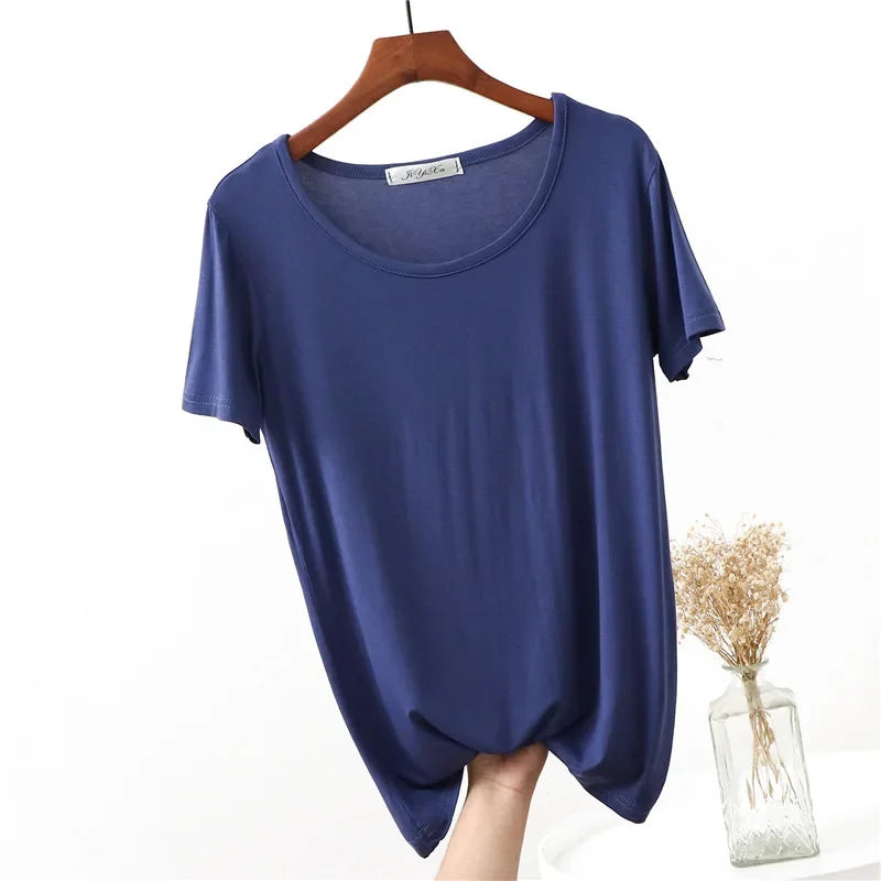 Women's Plus Size Modal Short Sleeve Pyjama Top