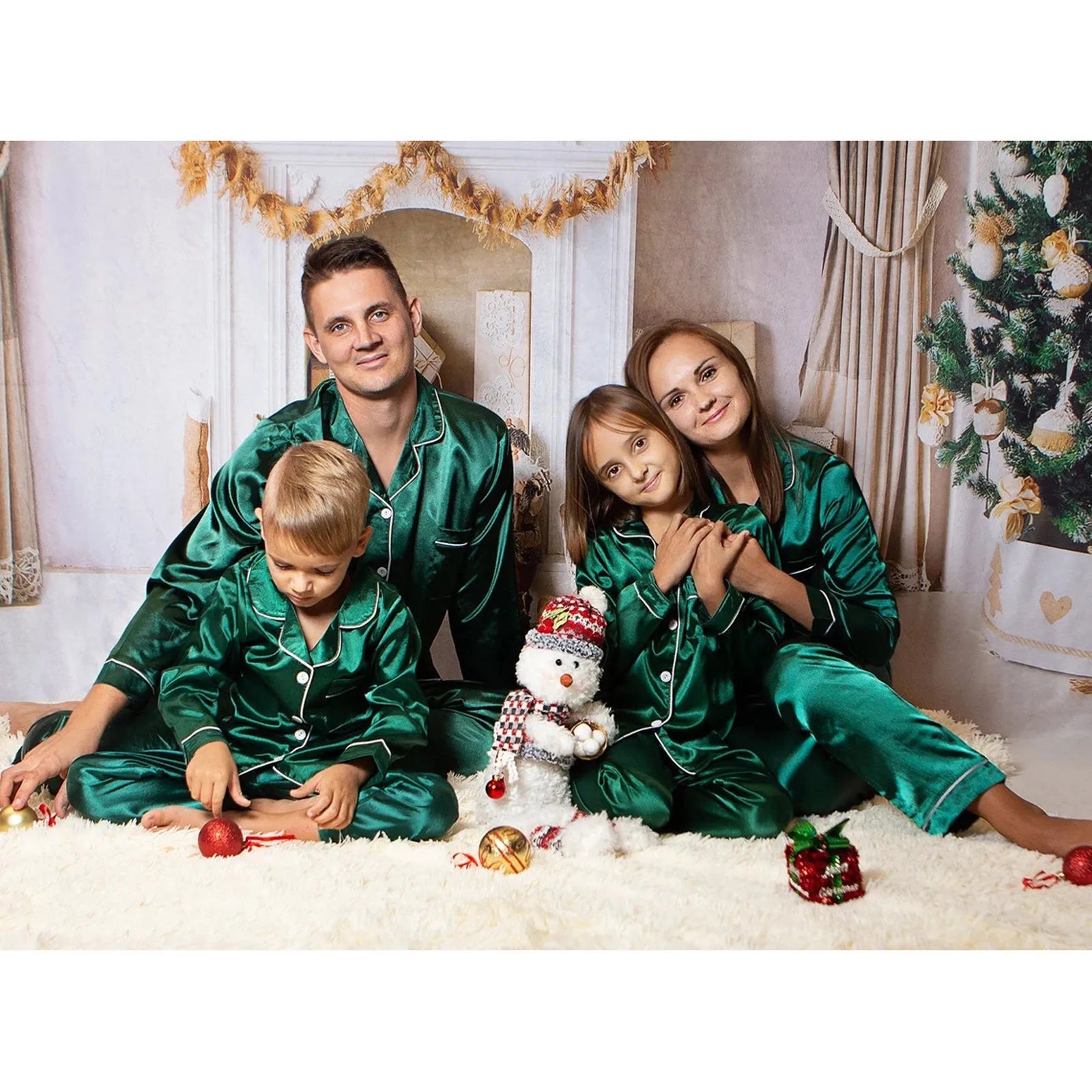 Matching Family Satin Christmas Pyjamas Set