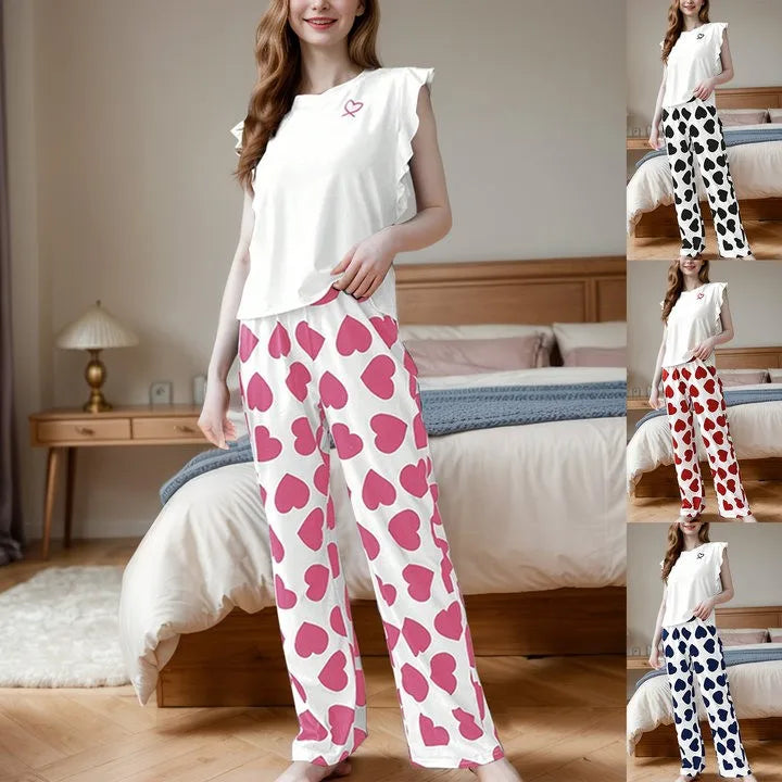 Women's Love Print Pyjama Set