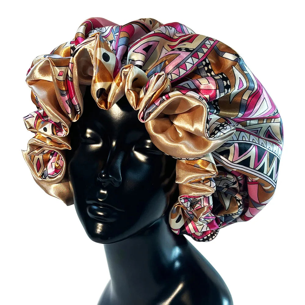 Double Layer Satin Bonnet Cap