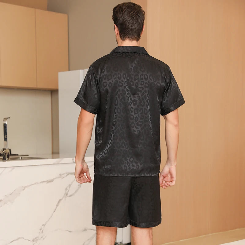 Men's Leopard Silk Pyjama Set
