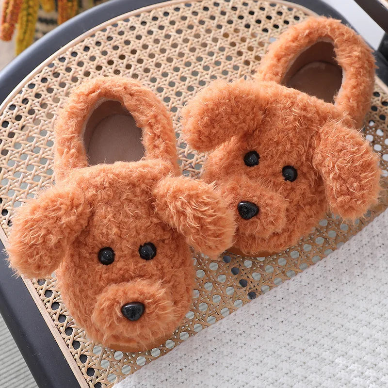 Women's Dog Plush Slippers