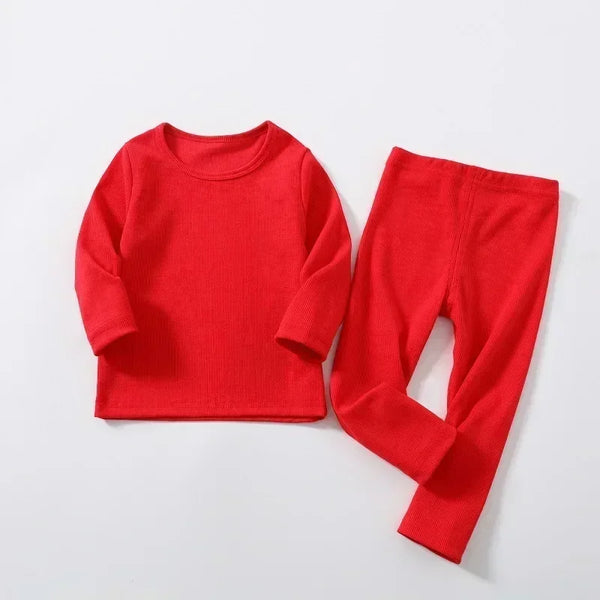 Red Winter Warm Kids Pyjamas Set