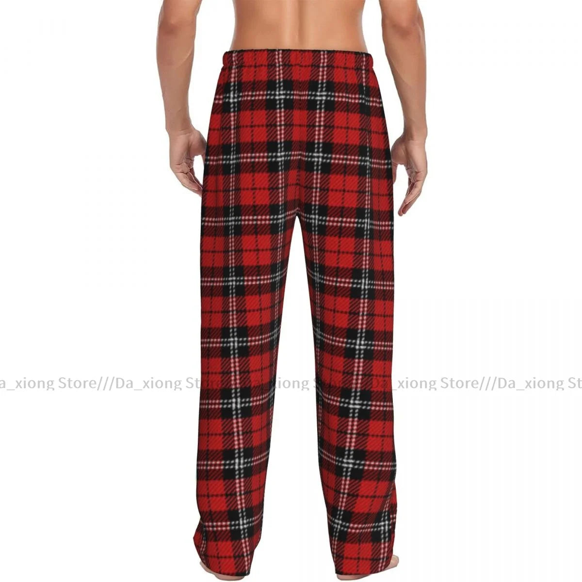 Men's Red Plaid Pattern Pyjama Bottoms