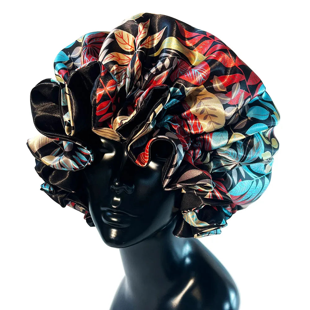 Double Layer Satin Bonnet Cap