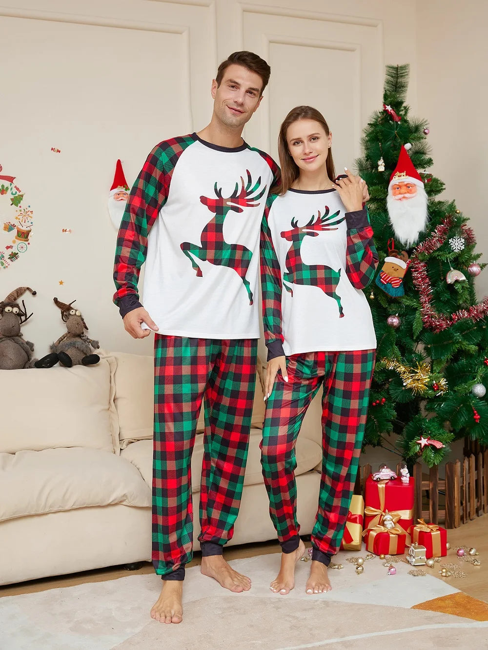 Red & Green Plaid Christmas Family Pyjama Set