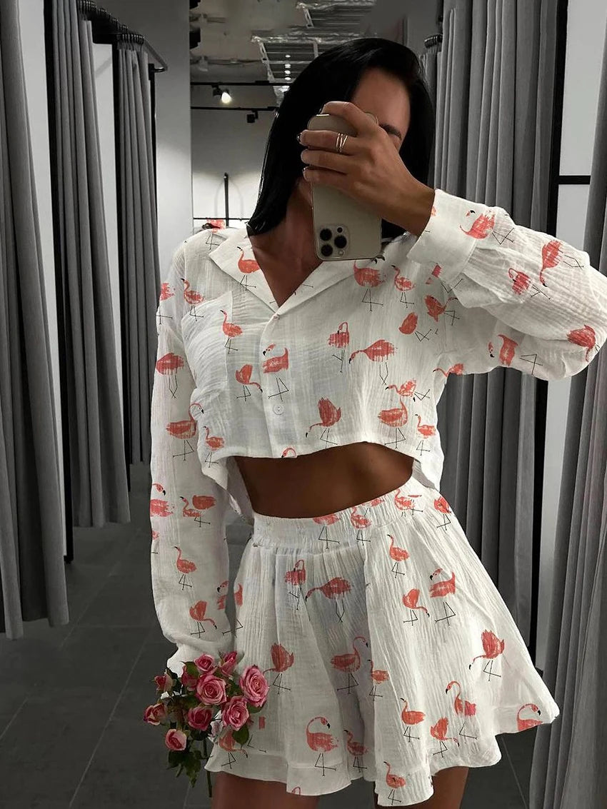 Women's Flared Short Pyjama Set