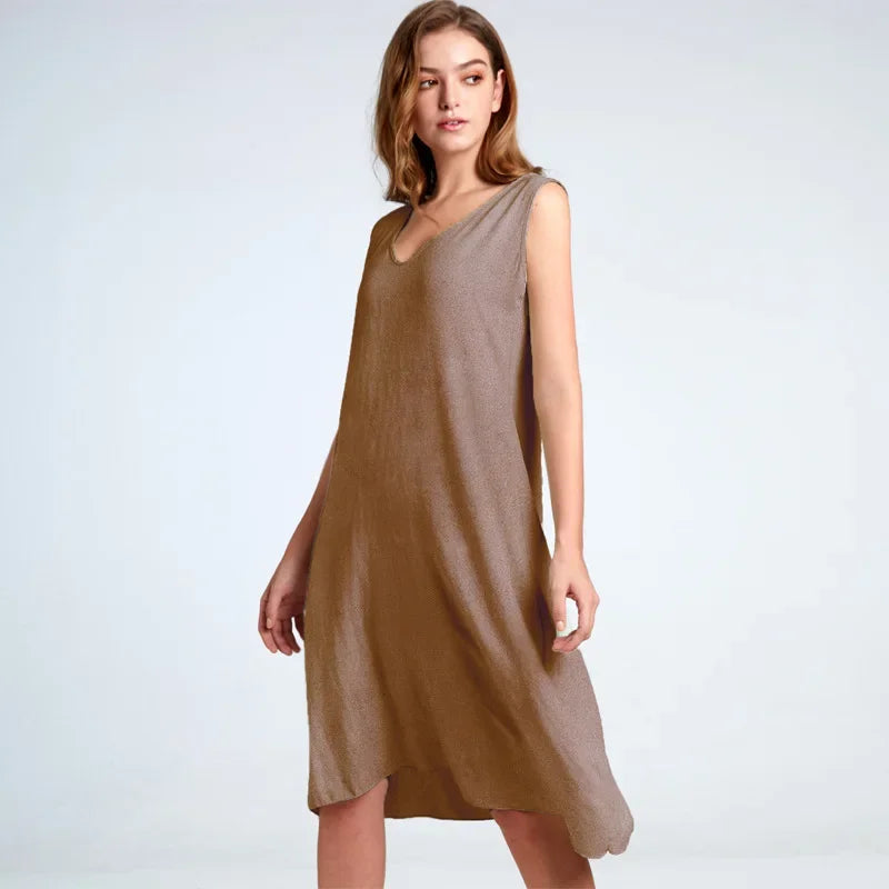 Women's Long Cotton Linen Nightdress