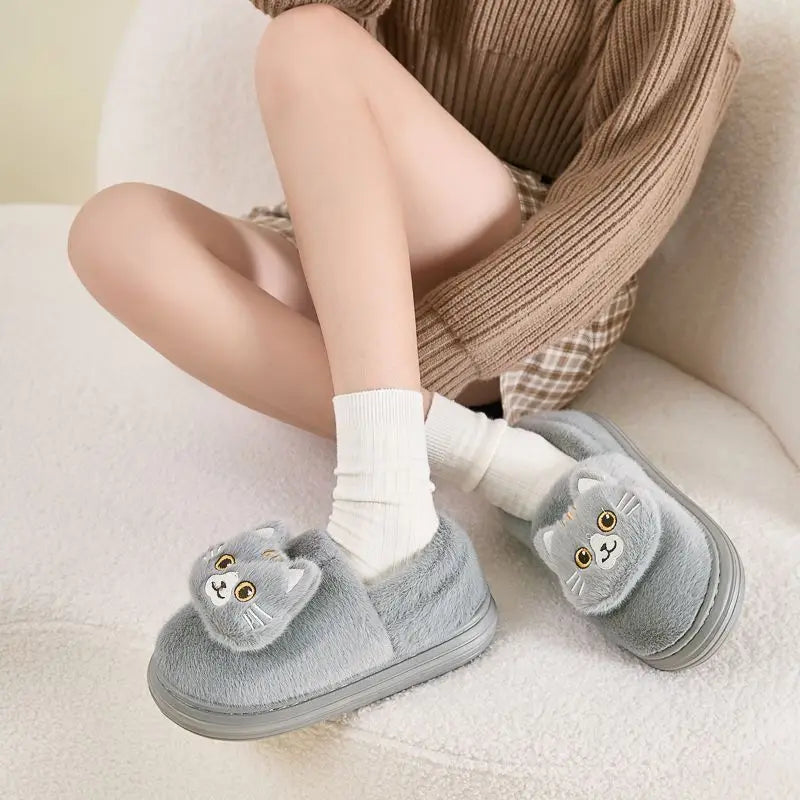 Women's Fuzzy Kitty Slippers
