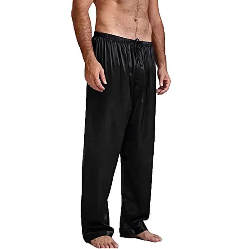 Men's Loose Silk Satin Pyjama Bottoms