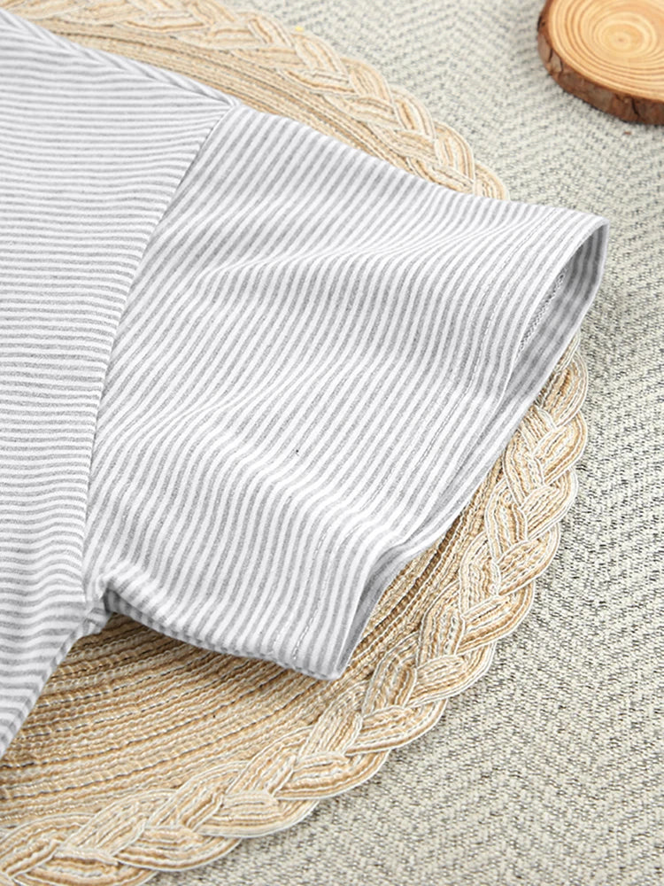 Striped Two-Piece Cotton Shorty Pyjamas
