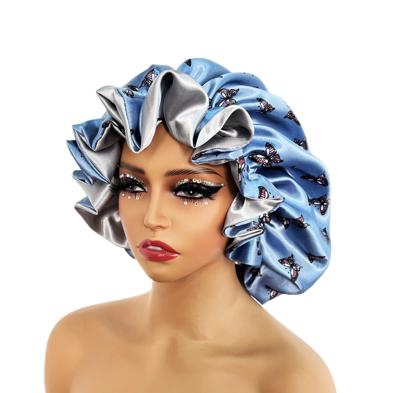 Double Layer Satin Bonnet Cap