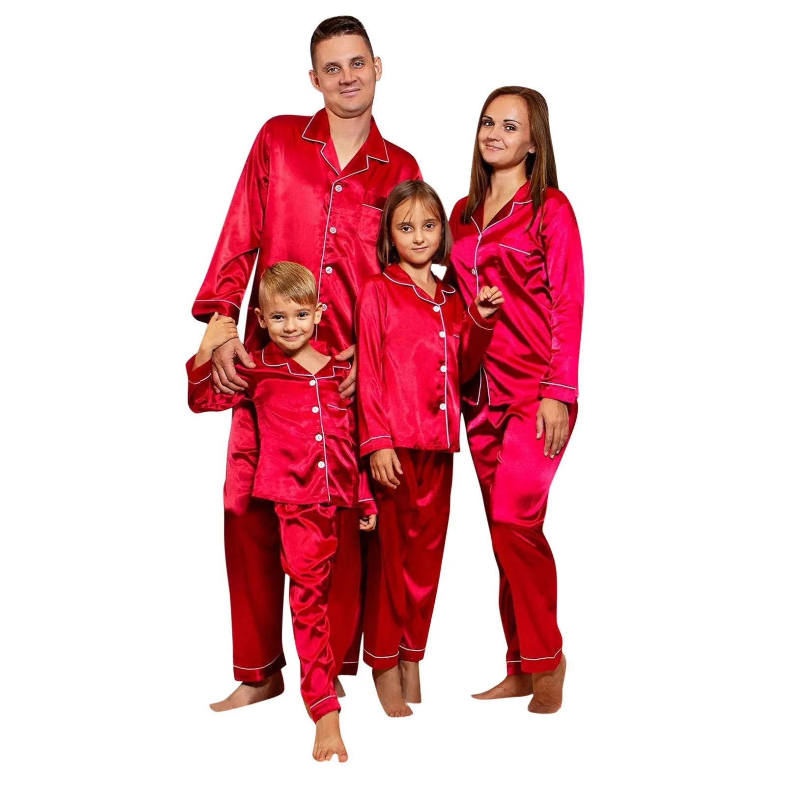 Matching Family Satin Christmas Pyjamas Set