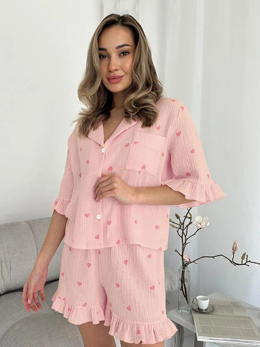Women's Half Sleeve & Shorts Pyjama Set