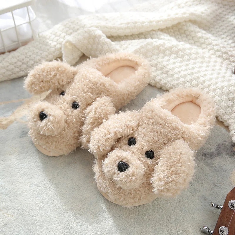 Women's Dog Plush Slippers