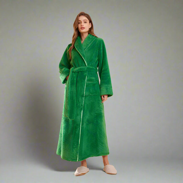 Women's Green Fluffy Dressing Gown