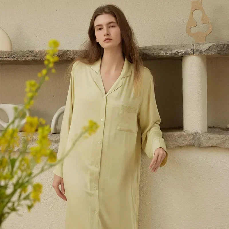 Women's Cotton Satin Embroidery Pyjama Set