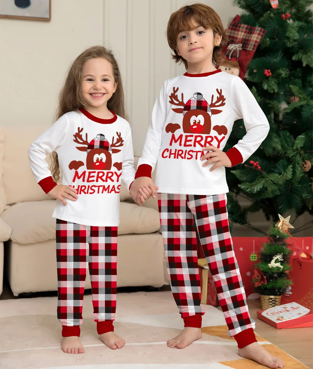 Reindeer Plaid Christmas Pyjamas Set